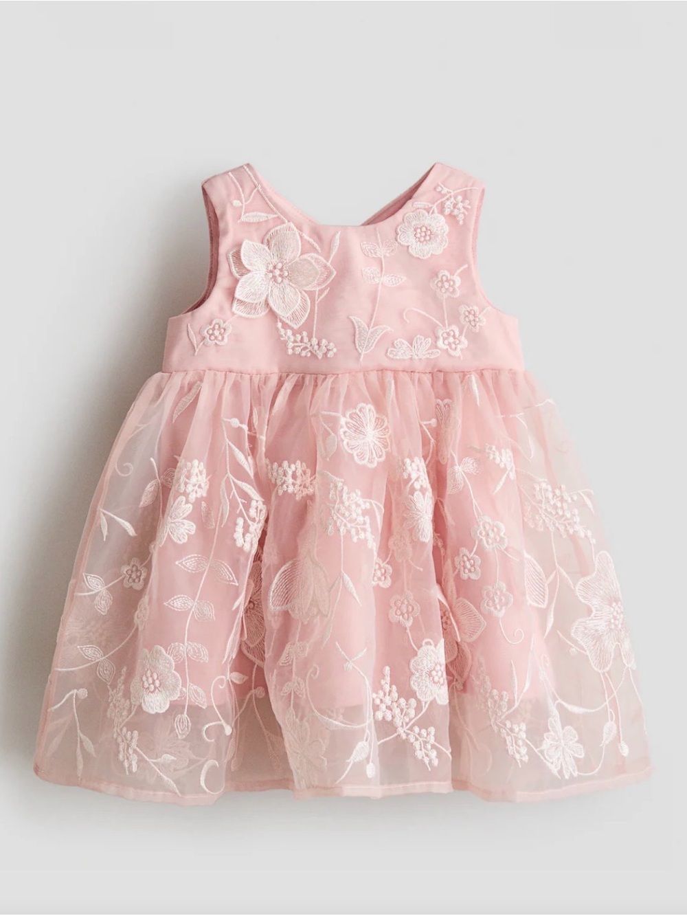 H&M NWT Pink Floral Embroidered Party Dress for Kids